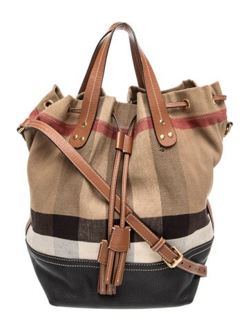 Exploded Check Bucket Bag