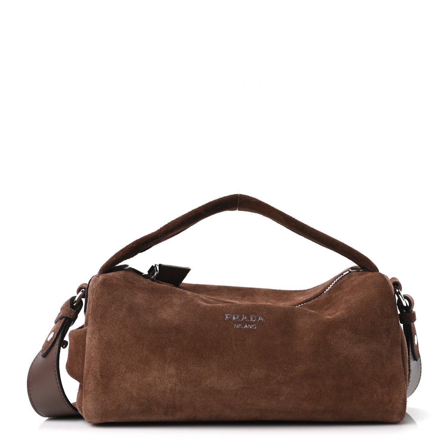 Prada Scamosciato Top Handle Shoulder Bag Cacao