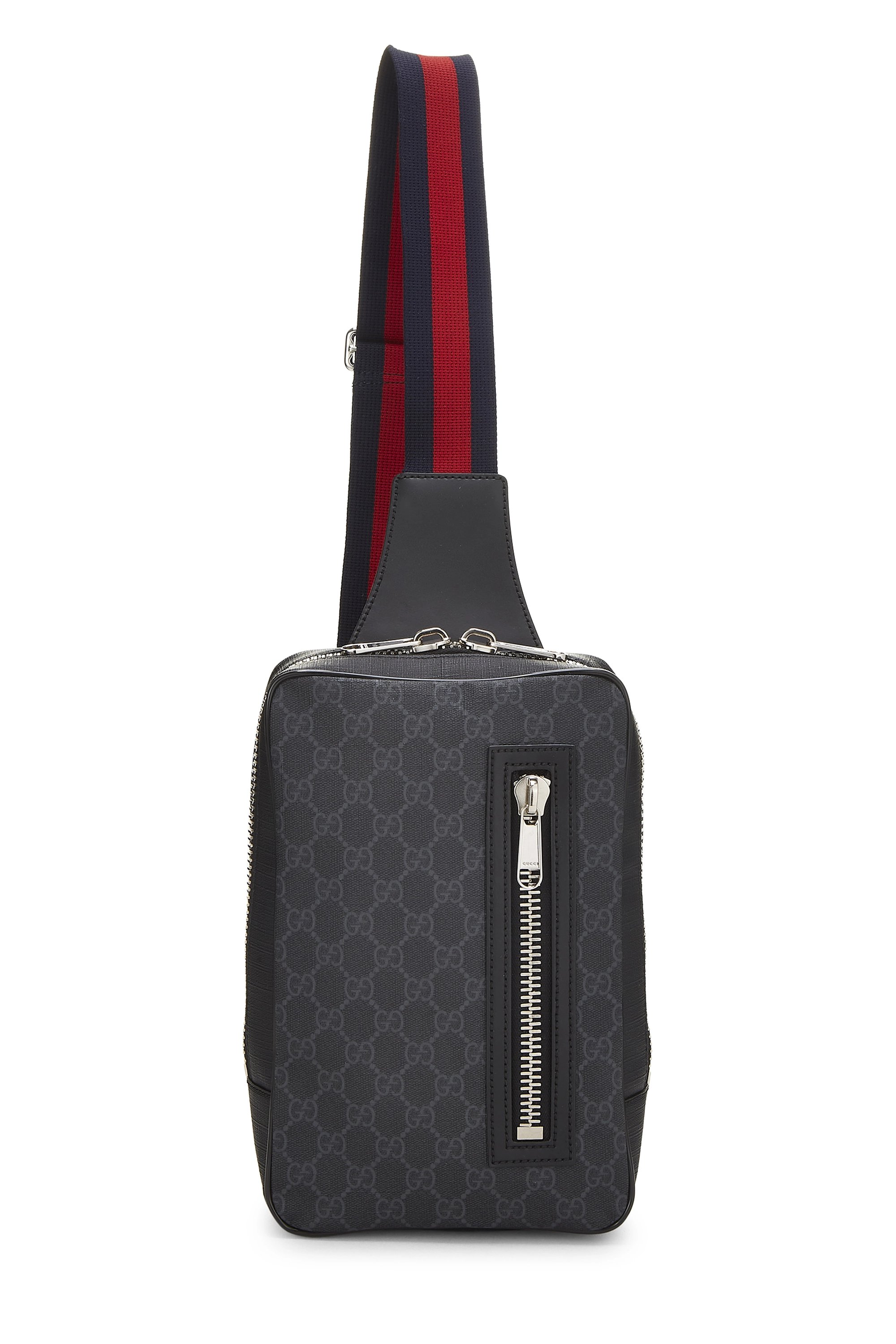 Black GG Supreme Canvas Web Sling Bag