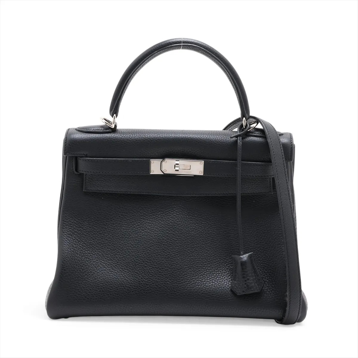 Hermès Kelly 28 Le Tournay Togo Black Silver Metal Fittings