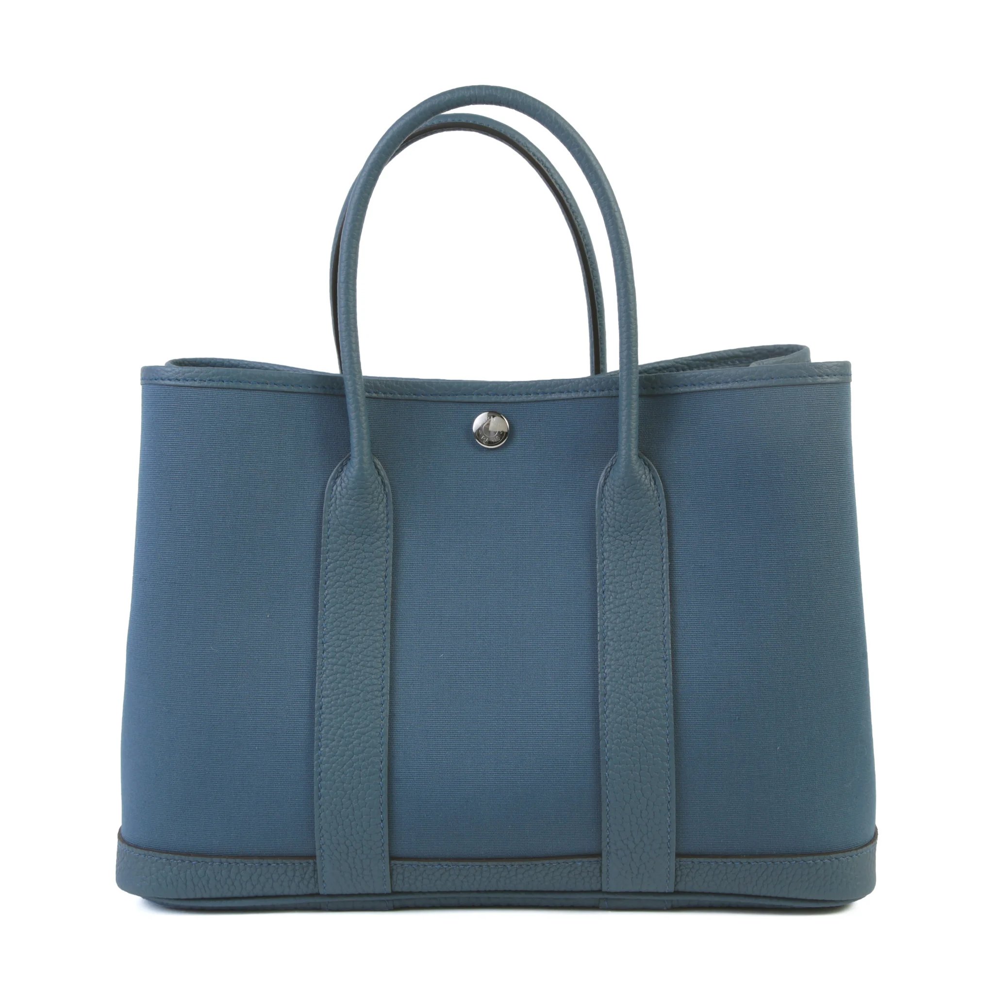 Brand New ( Rank N ) HERMÈS Garden Party TPM Bleu Tempete (N7) Negonda Toile H canvas Palladium hardware G (2026)