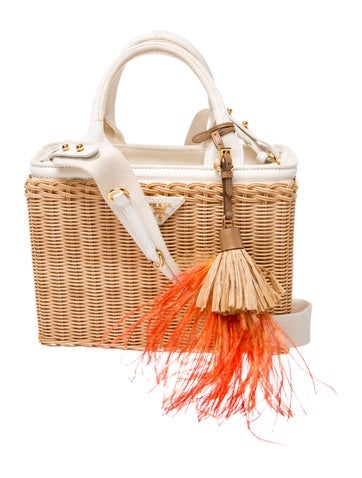 Prada Enameled Metal Triangle Midollino