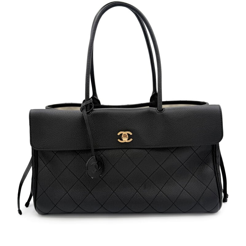Chanel Black Calfskin Large Urban Essential Shopping Bag Gold Hardware, 2026