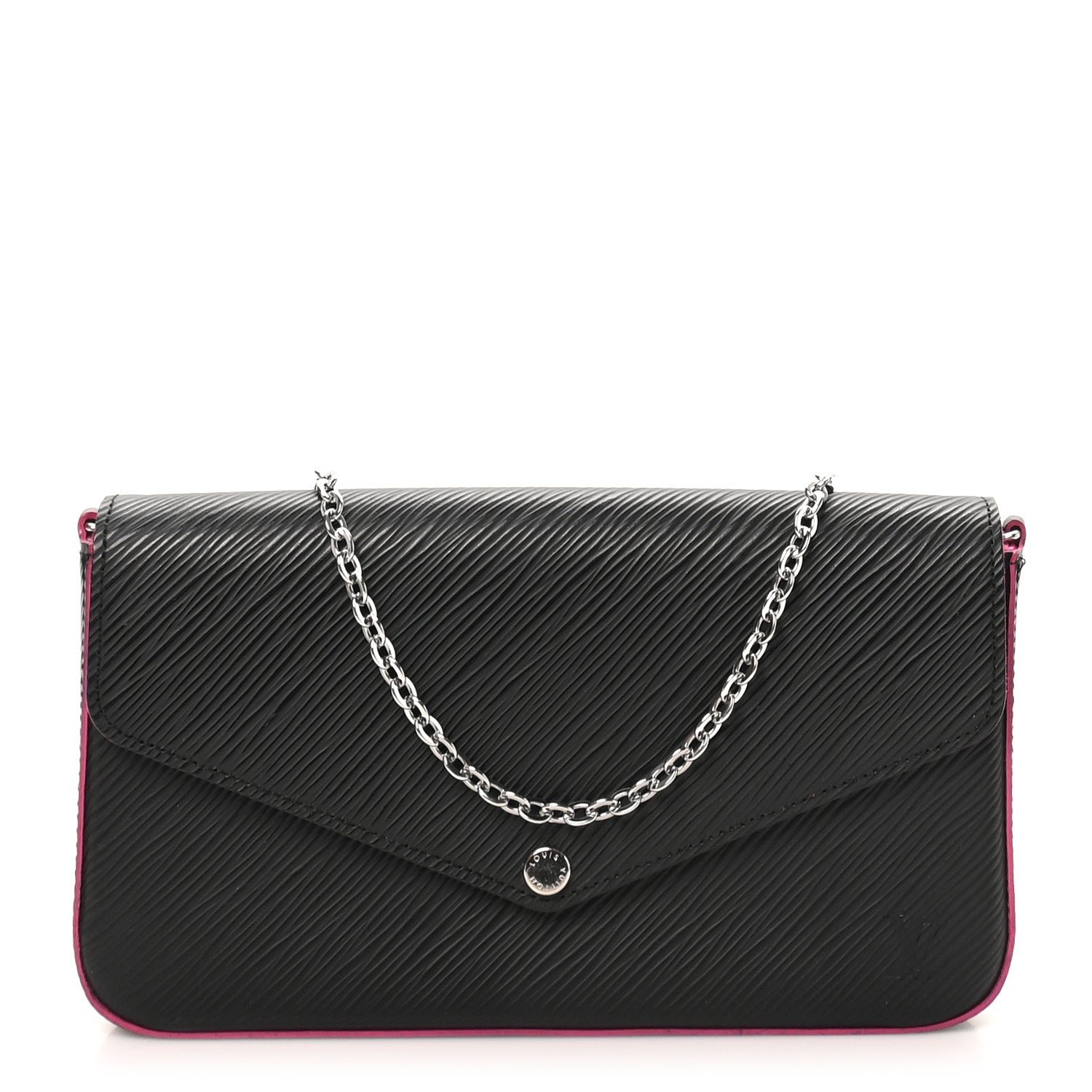Epi Pochette Felicie Black Hot Pink