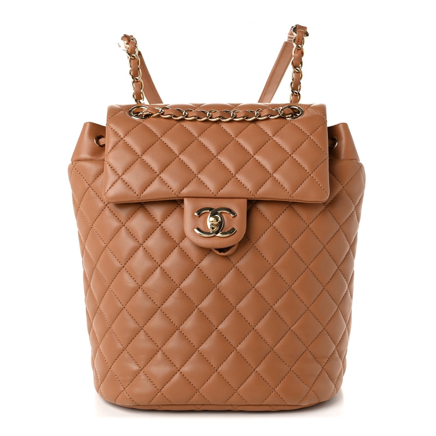 Chanel Lambskin Quilted Small Urban Spirit Backpack Brown