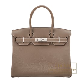 Hermes Hermes Birkin bag 30 Etoupe grey Togo leather Silver hardware