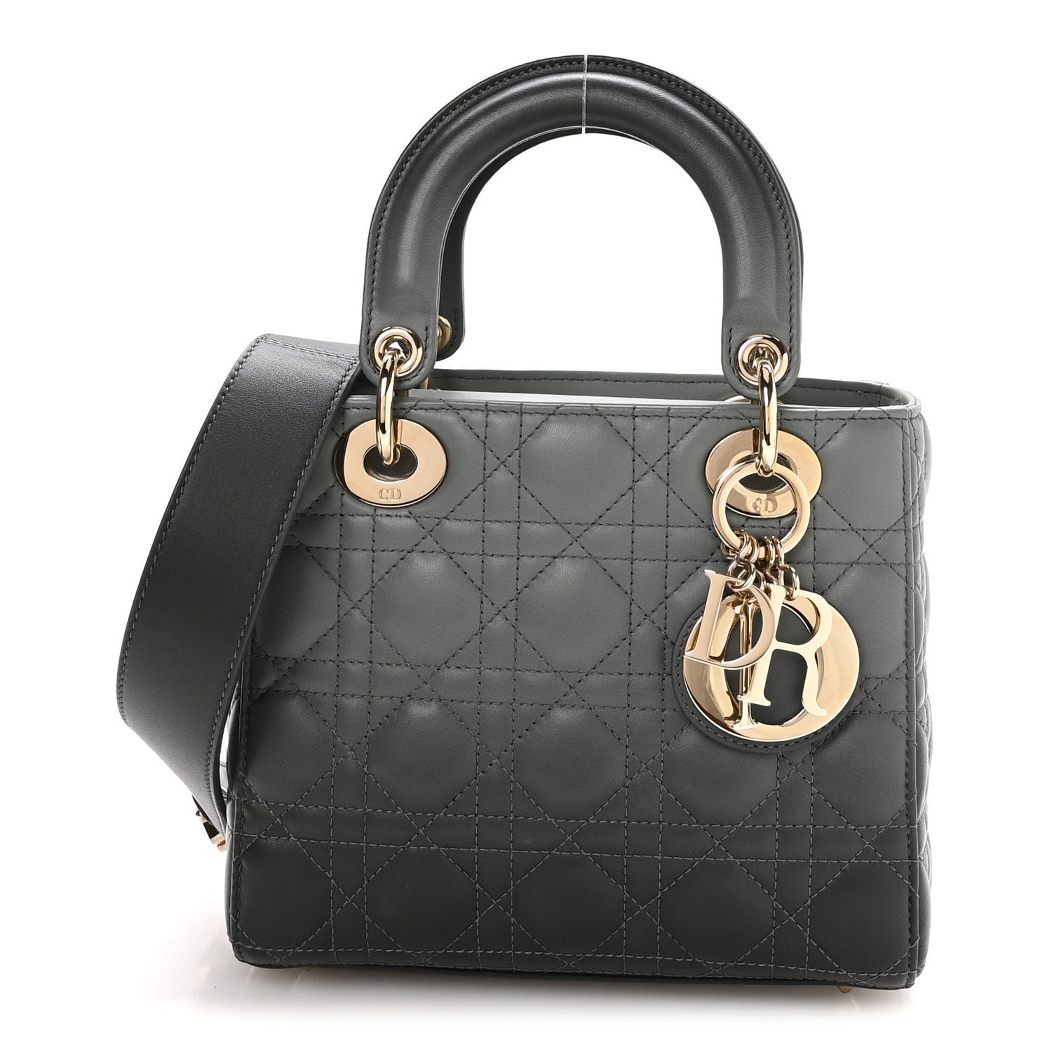 Christian Dior Lambskin Cannage Gradient Small My ABCDior Lady Dior Grey