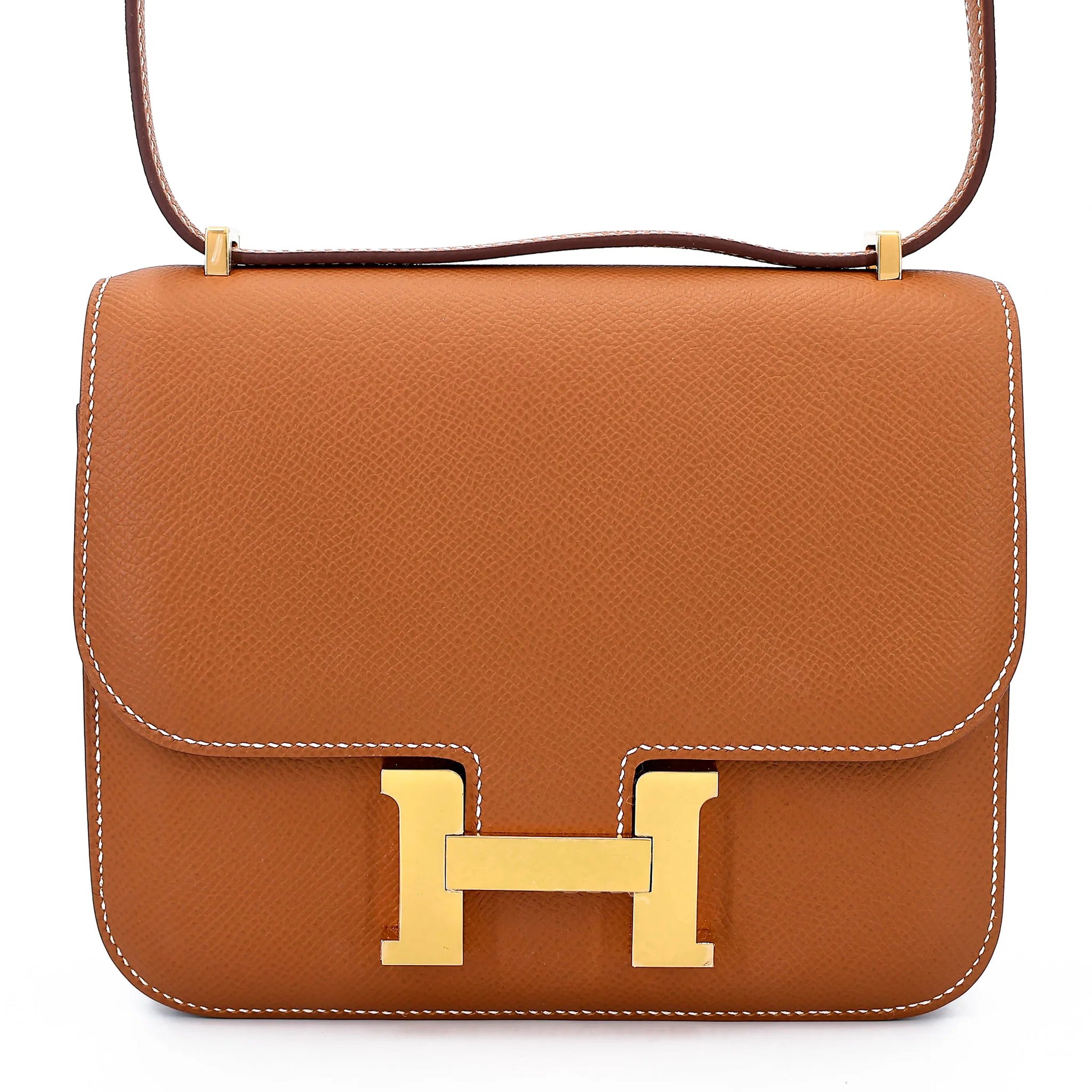 Excellent ( Rank SA ) HERMÈS Constance Mini Gold (37) Epsom Gold hardware U (2022)