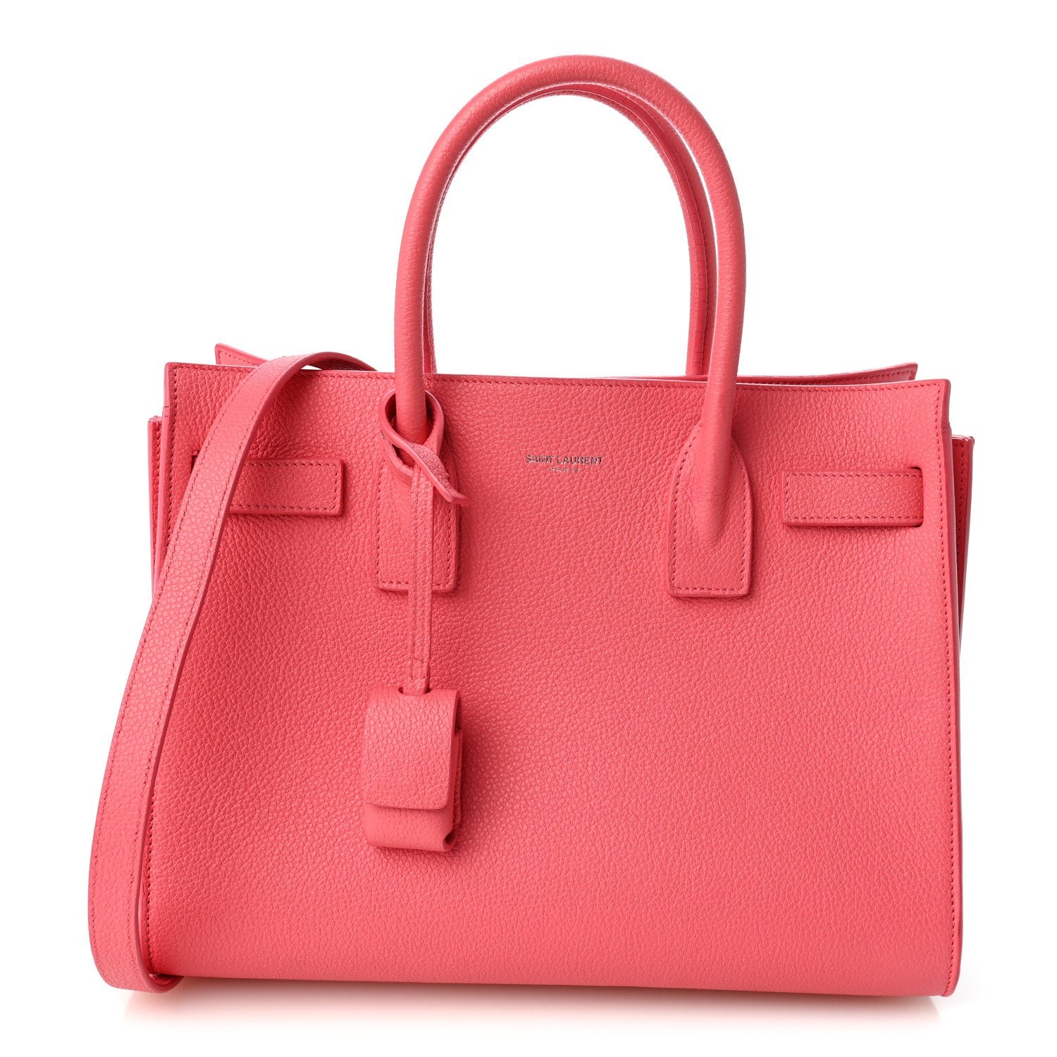 Saint Laurent Grained Calfskin Baby Sac De Jour Rose Clair