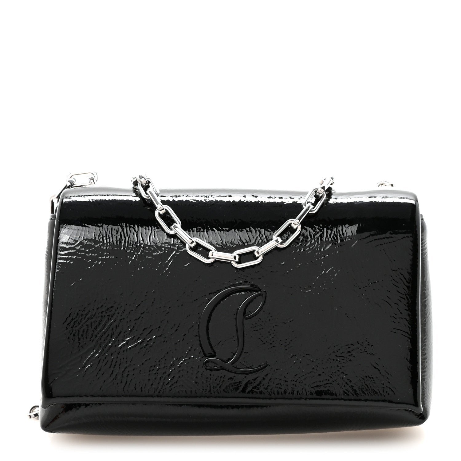 Christian Louboutin Naplak Patent Calfskin Monochrome Loubi54 Shoulder Bag Zaffiro