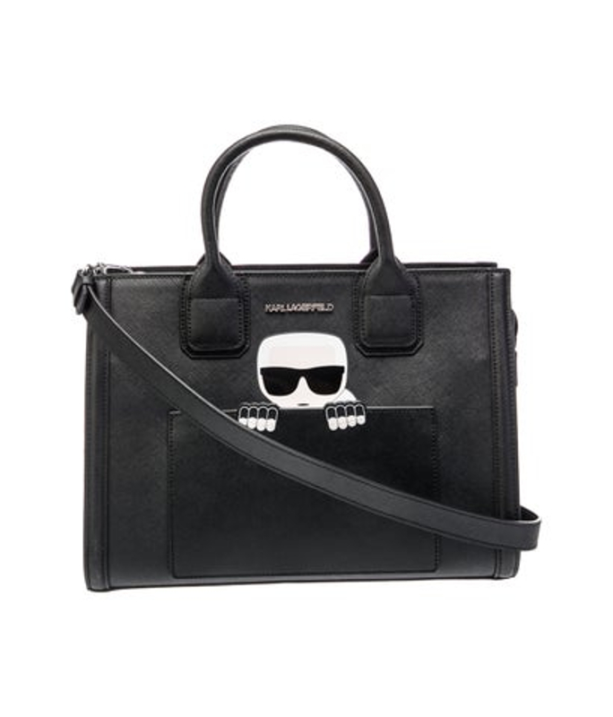 Karl Lagerfeld Lagerfeld Saffiano Leather Top Handle Bag