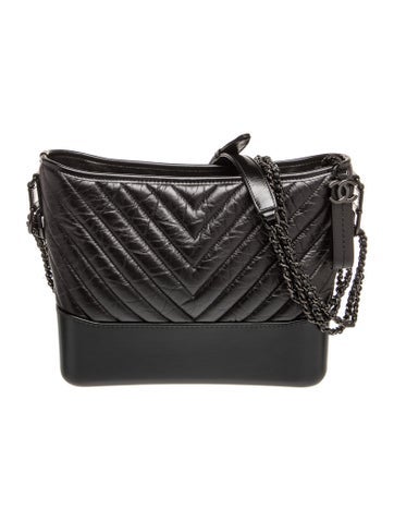 Large Chevron So Black Gabrielle Hobo