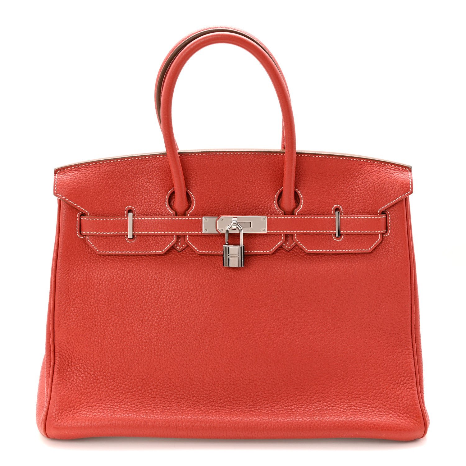 Hermes Hermes Taurillon Clemence Eclat Birkin 35 Sanguine White