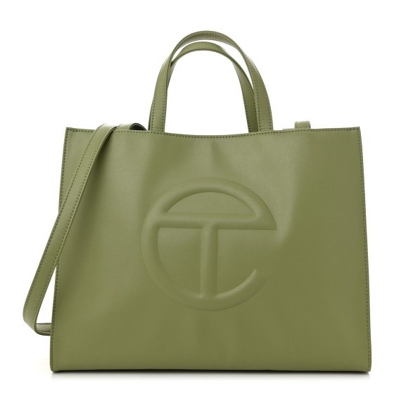 Telfar Vegan Leather Medium Shopping Bag Drab