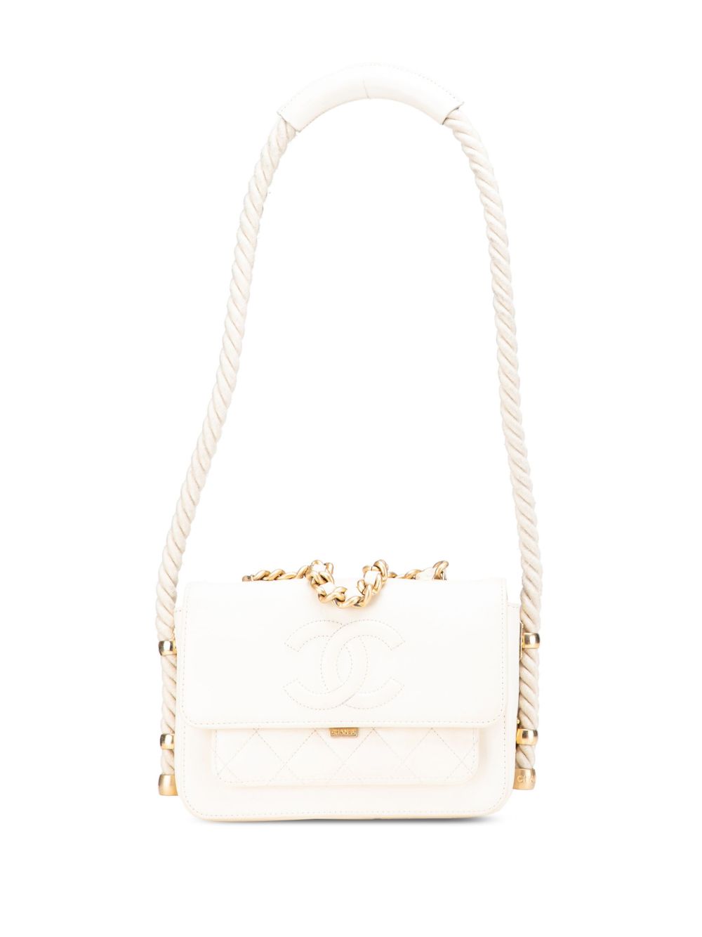 2019 Crumpled Calfskin En Vogue Rope Flap satchel