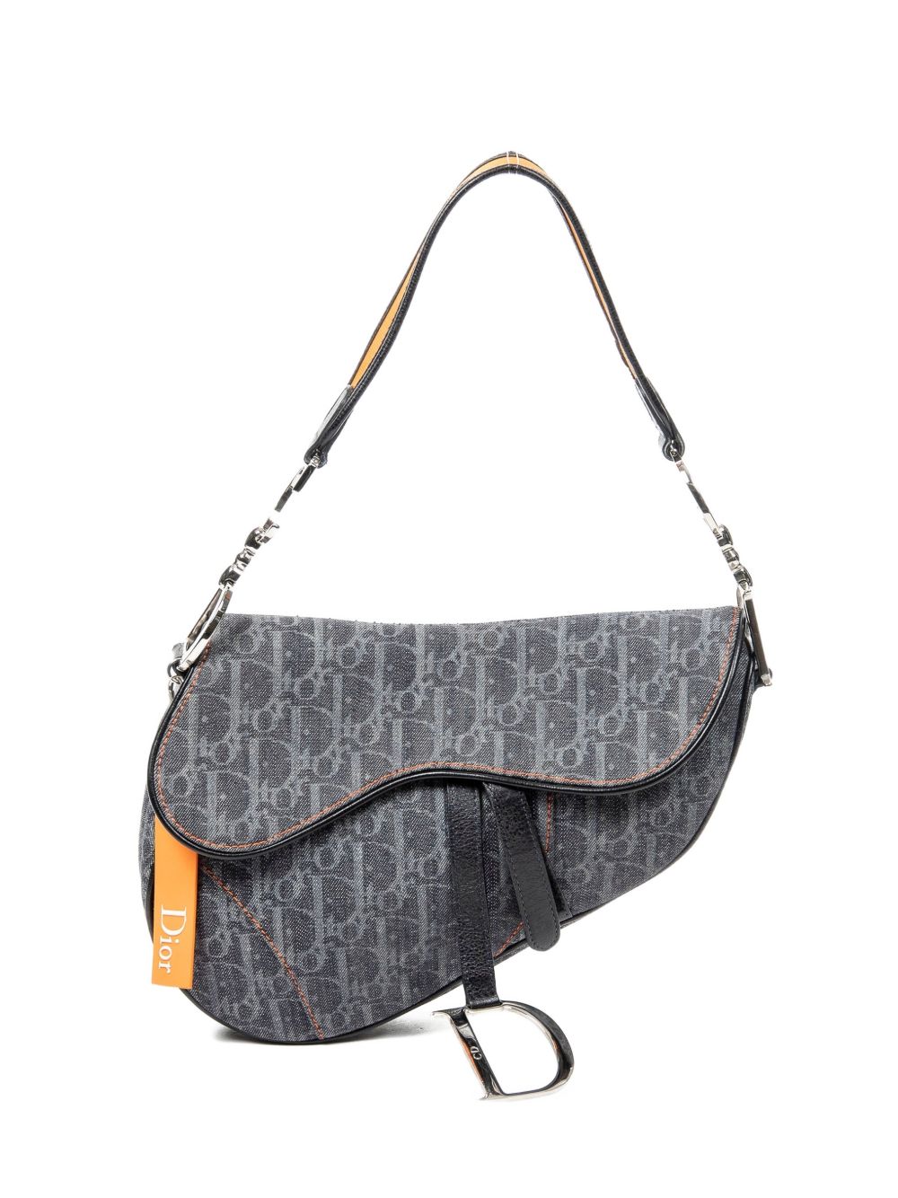 Flight Saddle Dior Oblique denim tote bag