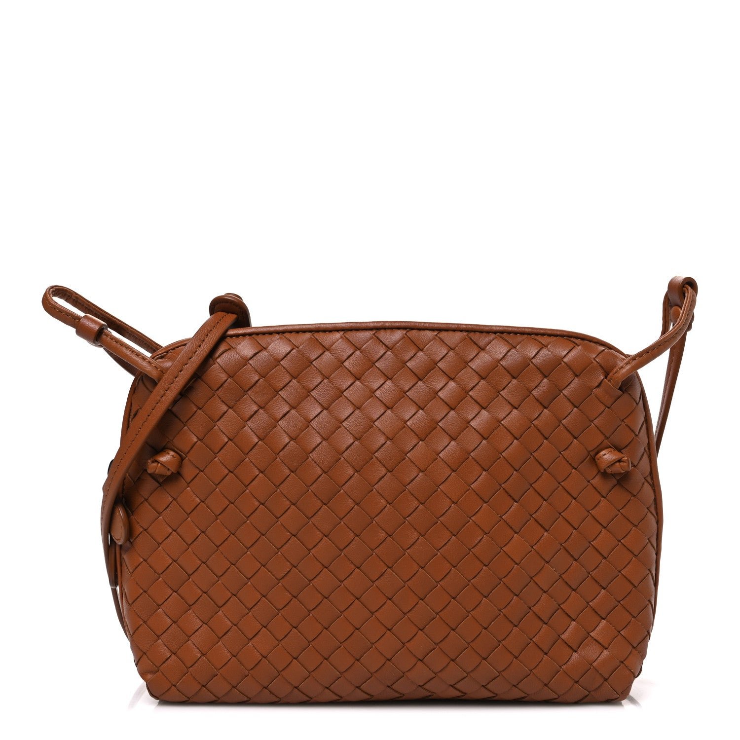 Bottega Veneta Nappa Intrecciato Nodini Crossbody Messenger Noce
