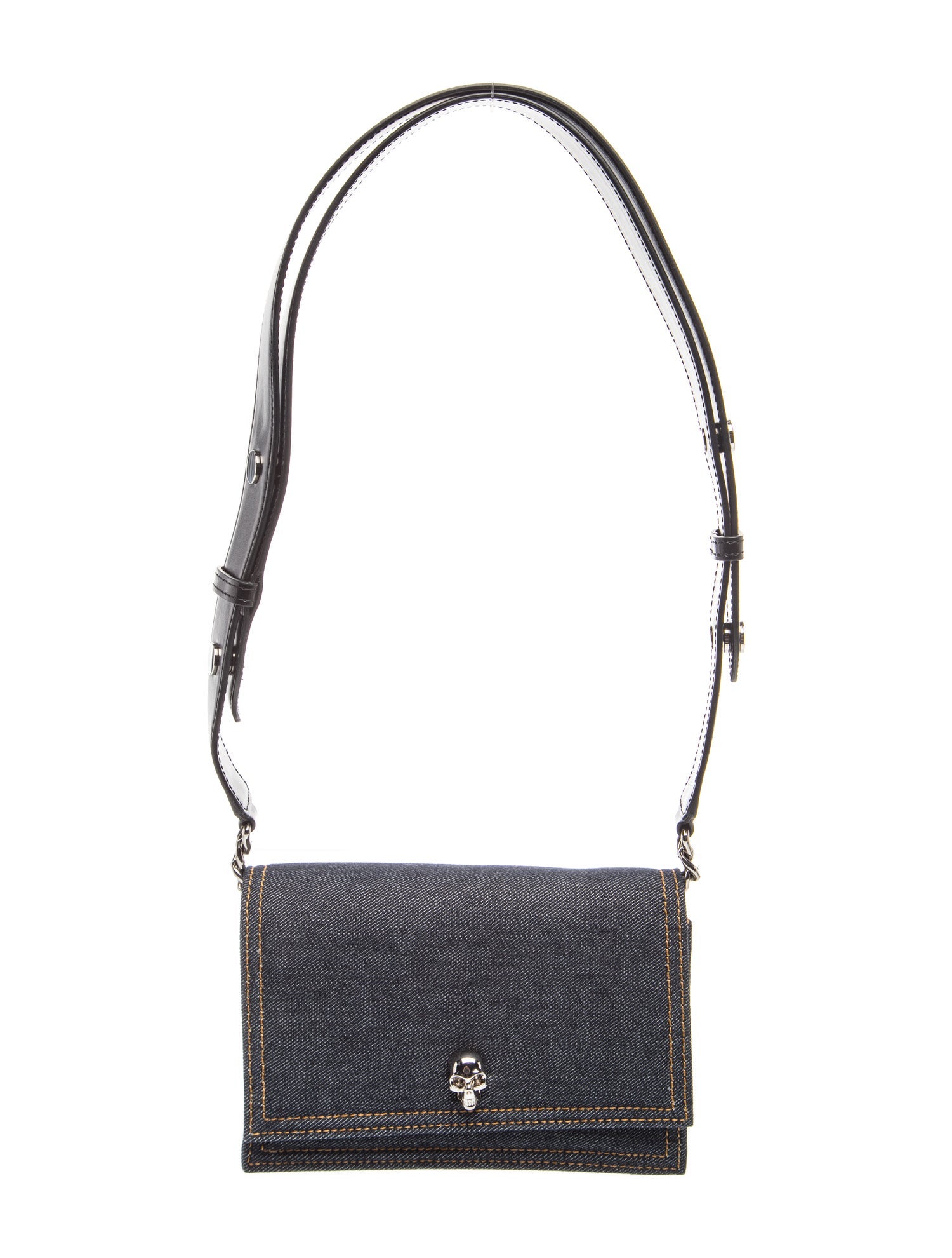 Leather Biker Skull Shoulder Bag Small