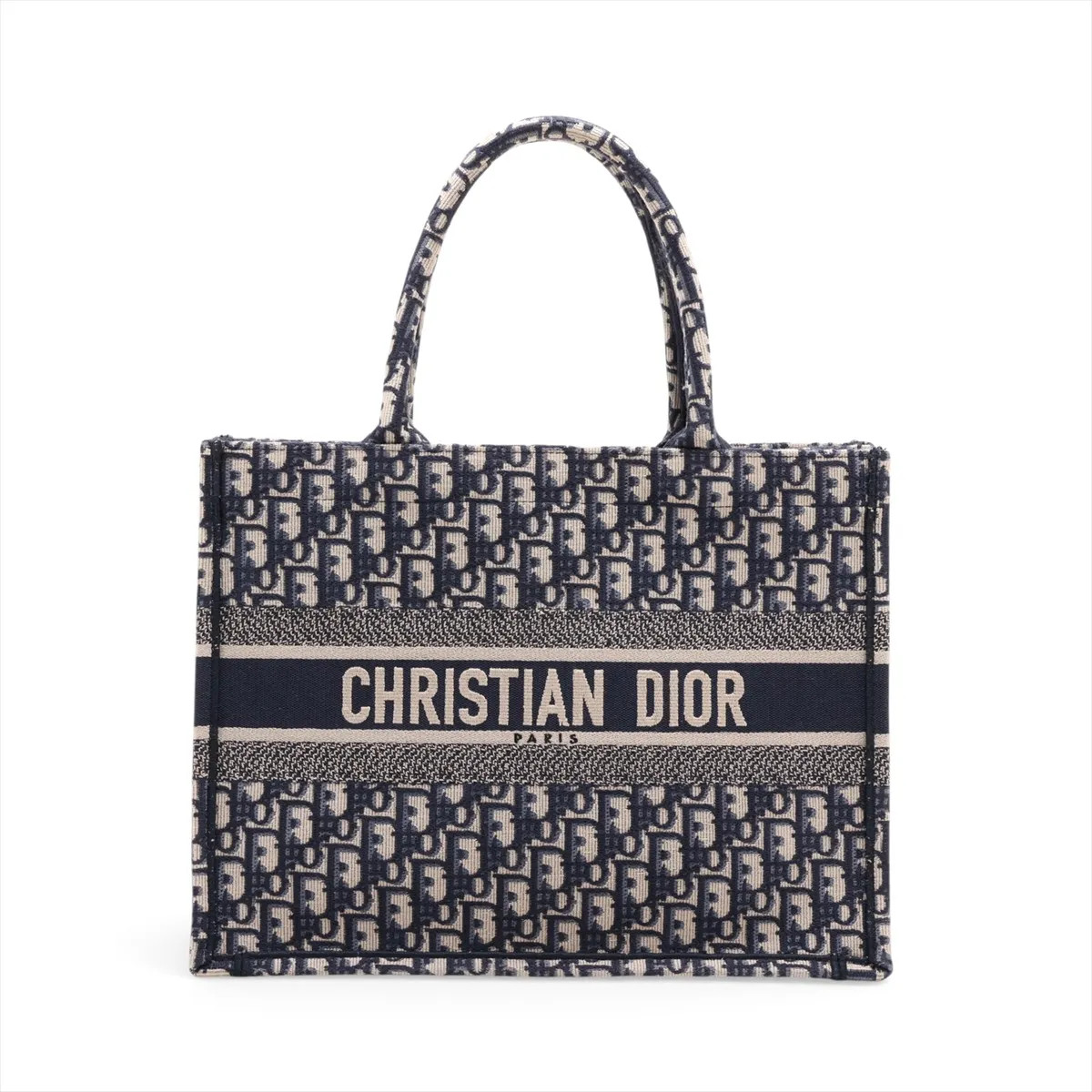Christian Dior Oblique Book Tote canvas Tote bag Navy Blue