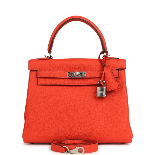 Hermes Hermes Kelly Retourne 25 Capucine Togo Palladium Hardware
