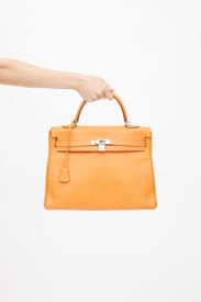 Hermes 2011 Orange H Swift Kelly Retourne 35 Bag