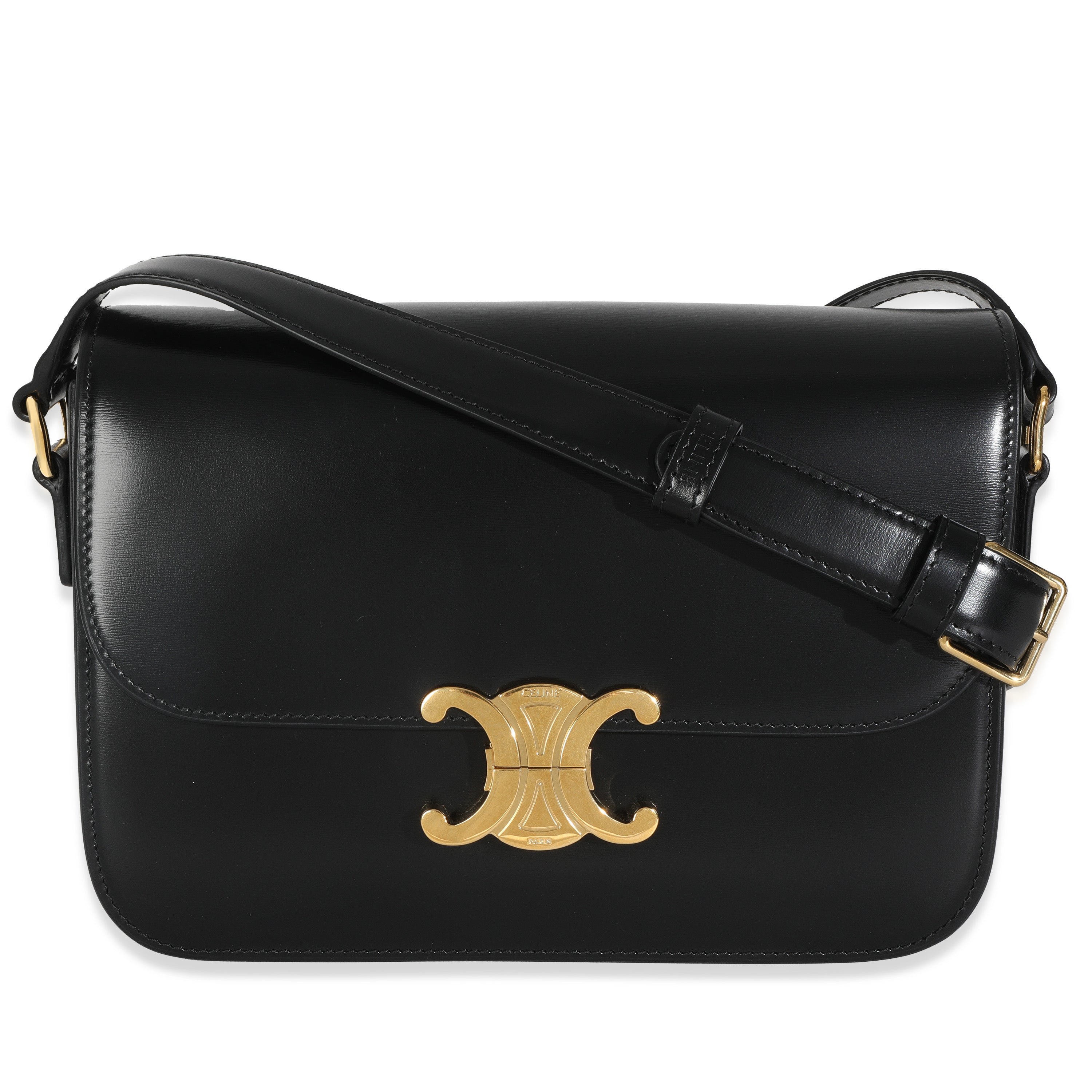 Celine Black Shiny Calfskin Classique Triomphe Bag