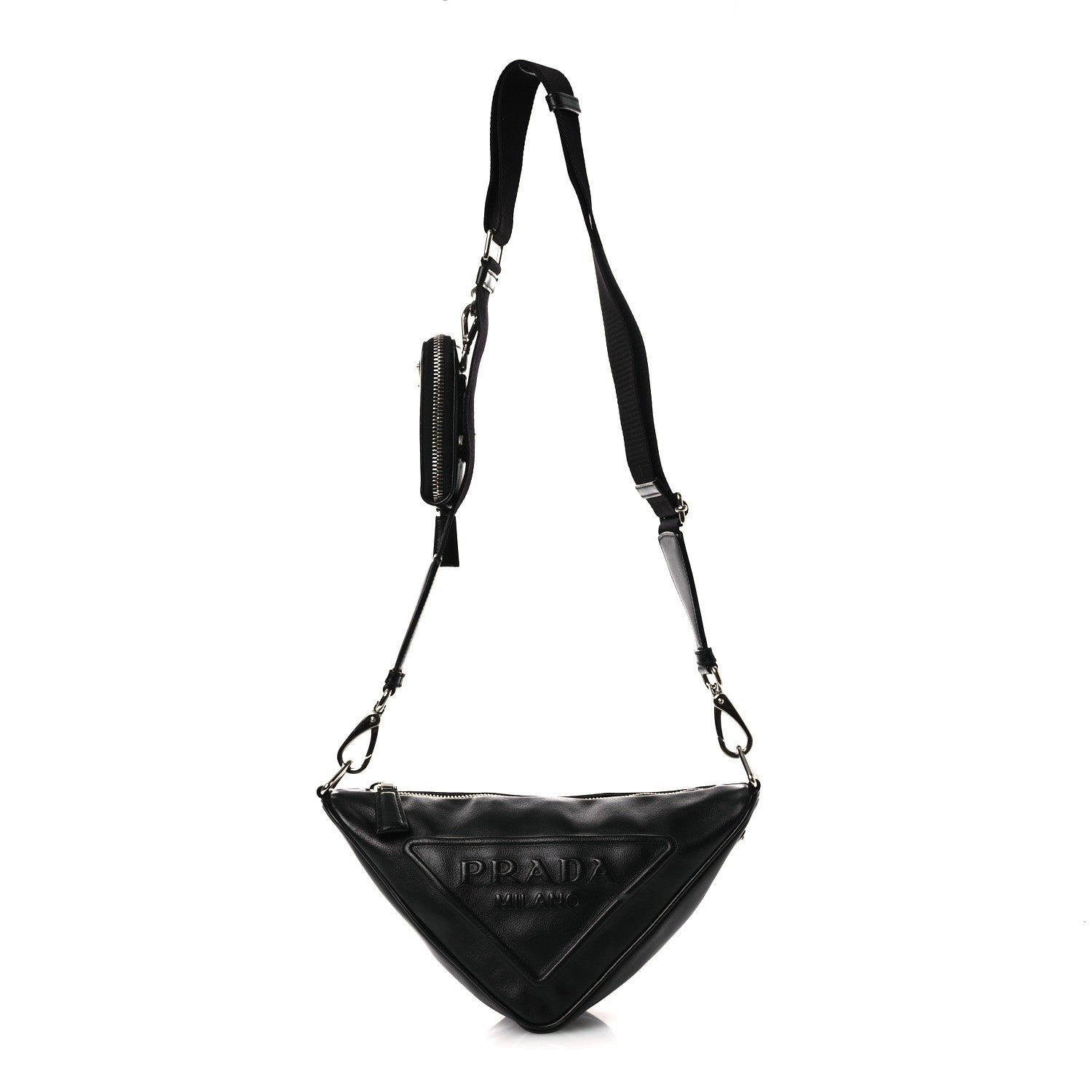 Prada Grace Lux Triangle Shoulder Bag Black
