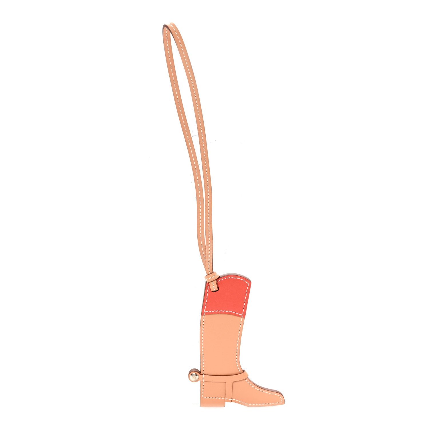 Hermes Butler Swift Paddock Botte Boot Bag Charm Natural Capucine