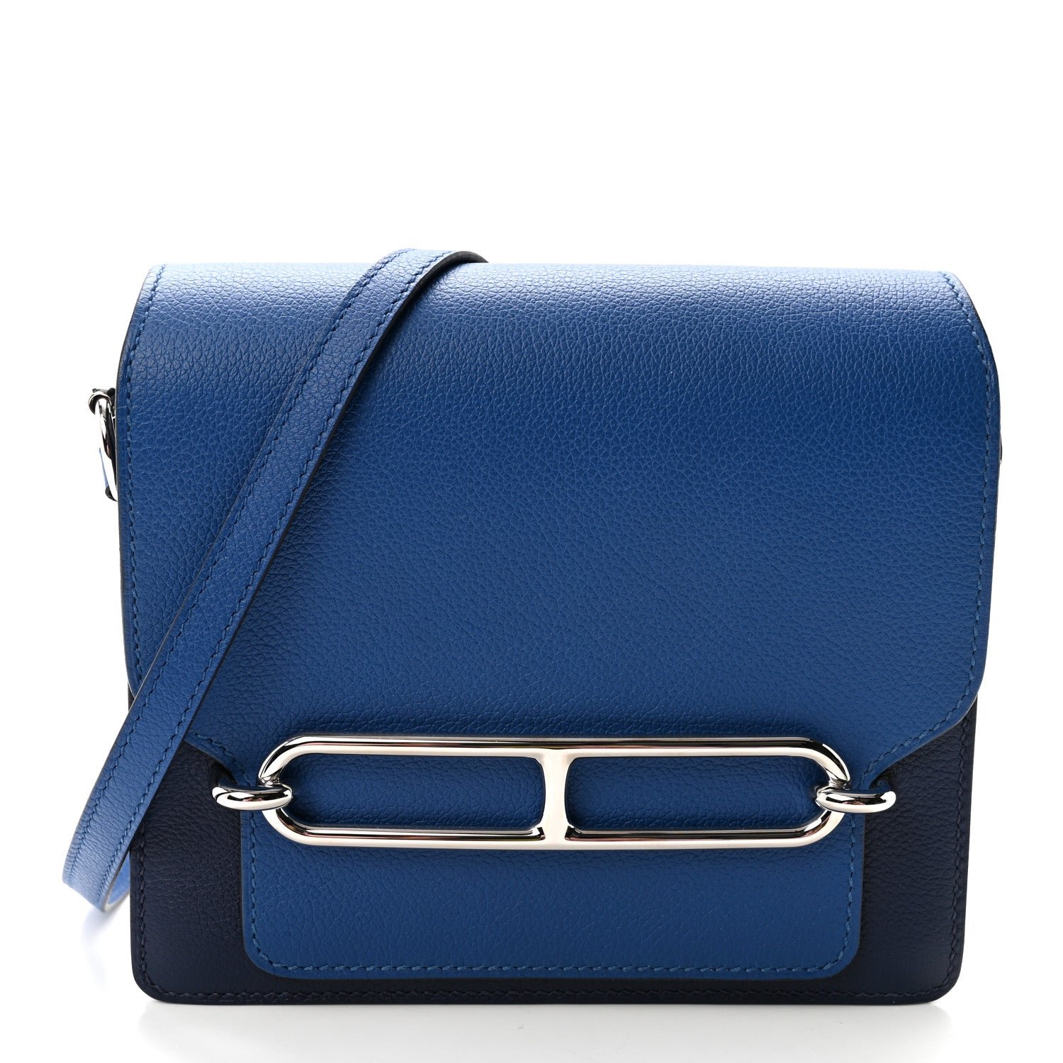 Hermes Evercolor Bi-color Mini Sac Roulis Bleu Saphir Bleu France