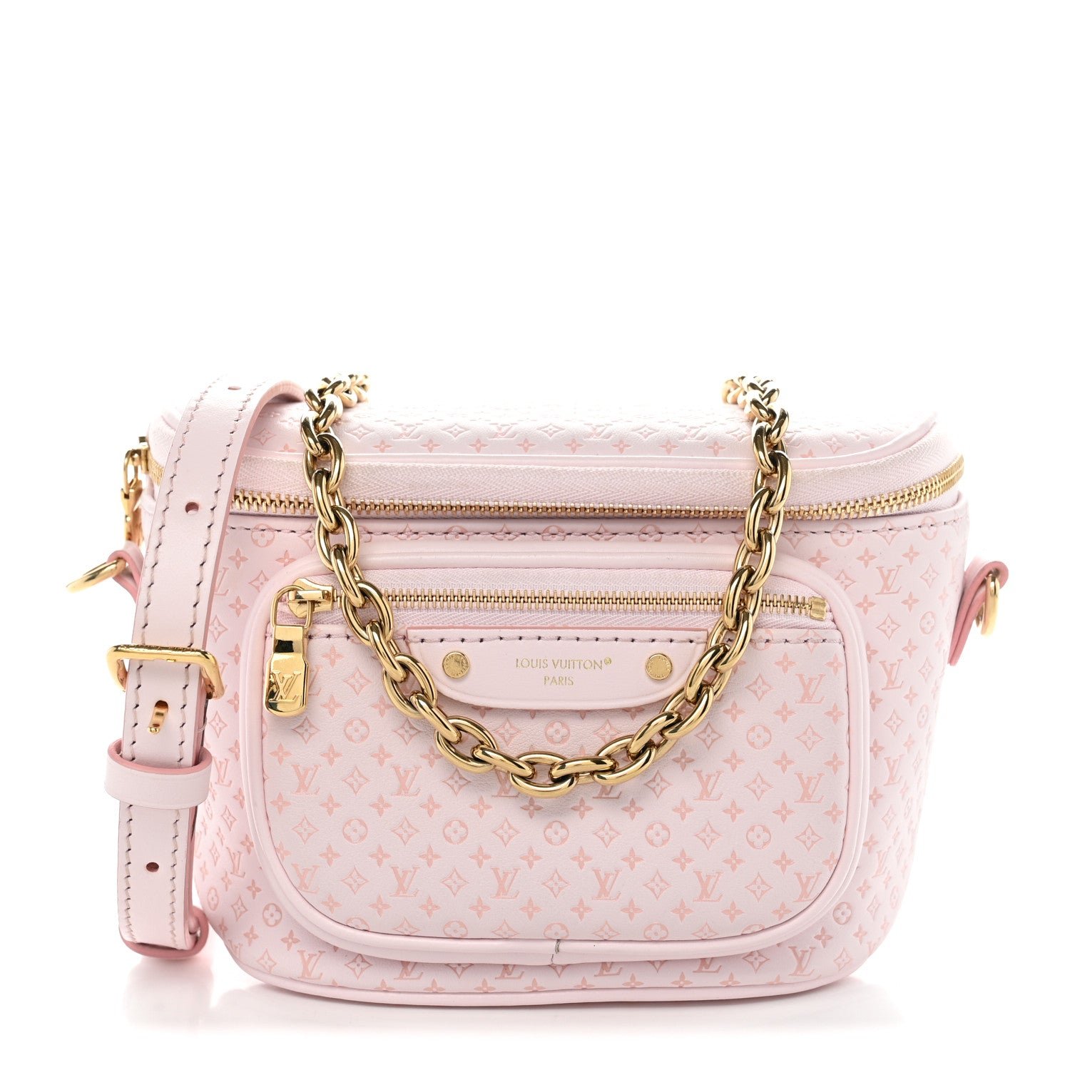 Louis Vuitton Calfskin Minigram Mini Bumbag  Light Bliss
