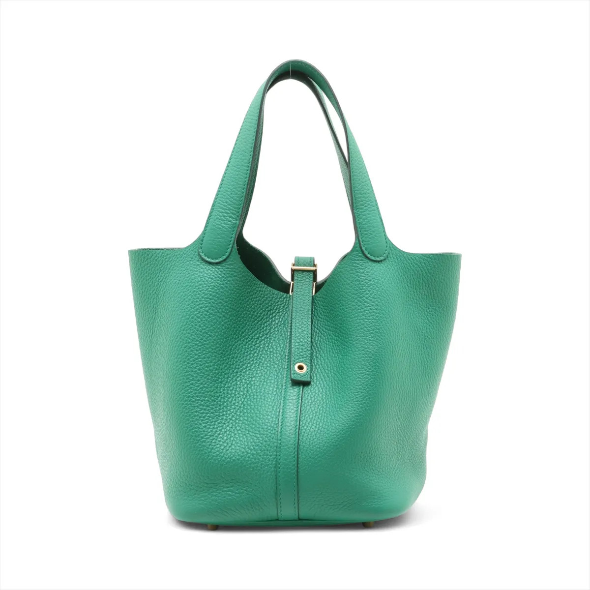 Hermès Picotin Lock 22 MM Taurillon Clemence Vert vertigo Gold Metal Fittings W: