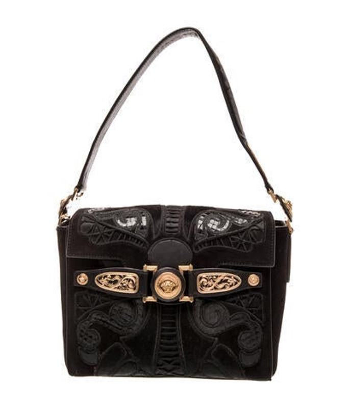Versace Suede Shoulder Bag