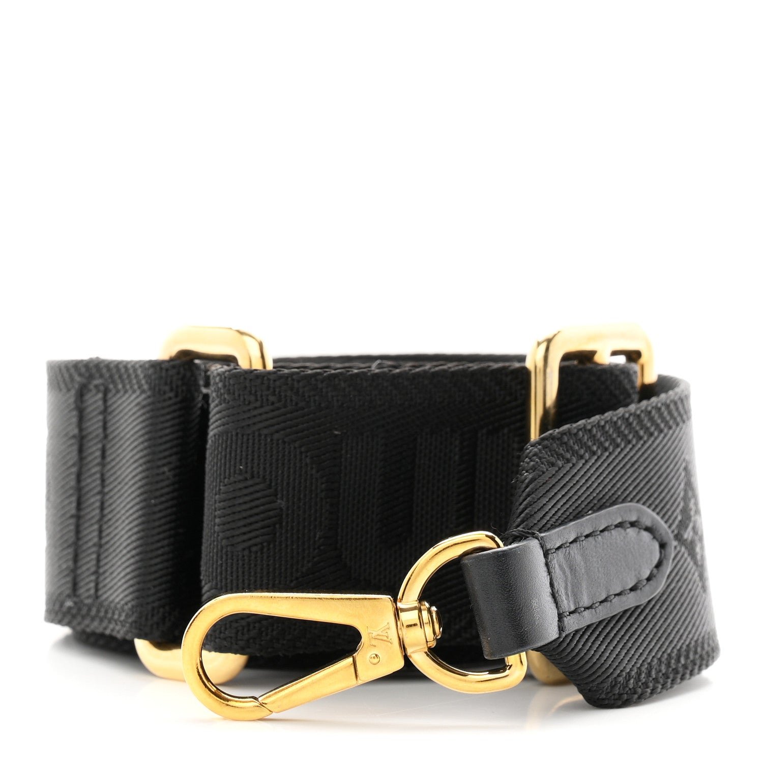Louis Vuitton Nylon Calfskin Bubblegram Wallet Strap Black
