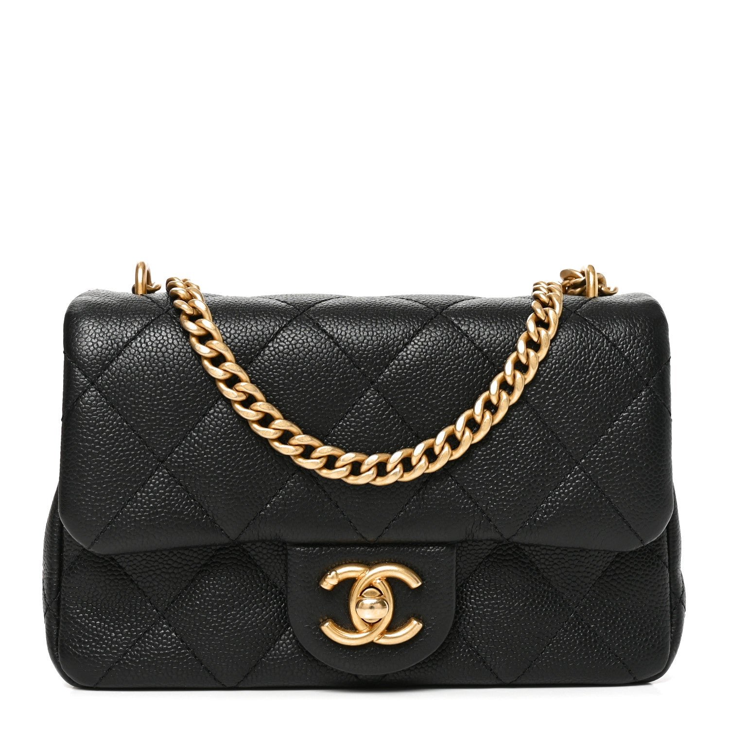 Chanel Caviar Quilted Mini Sweetheart Rectangular Flap Black