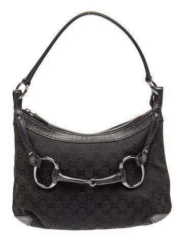 GG Canvas Horsebit Hobo
