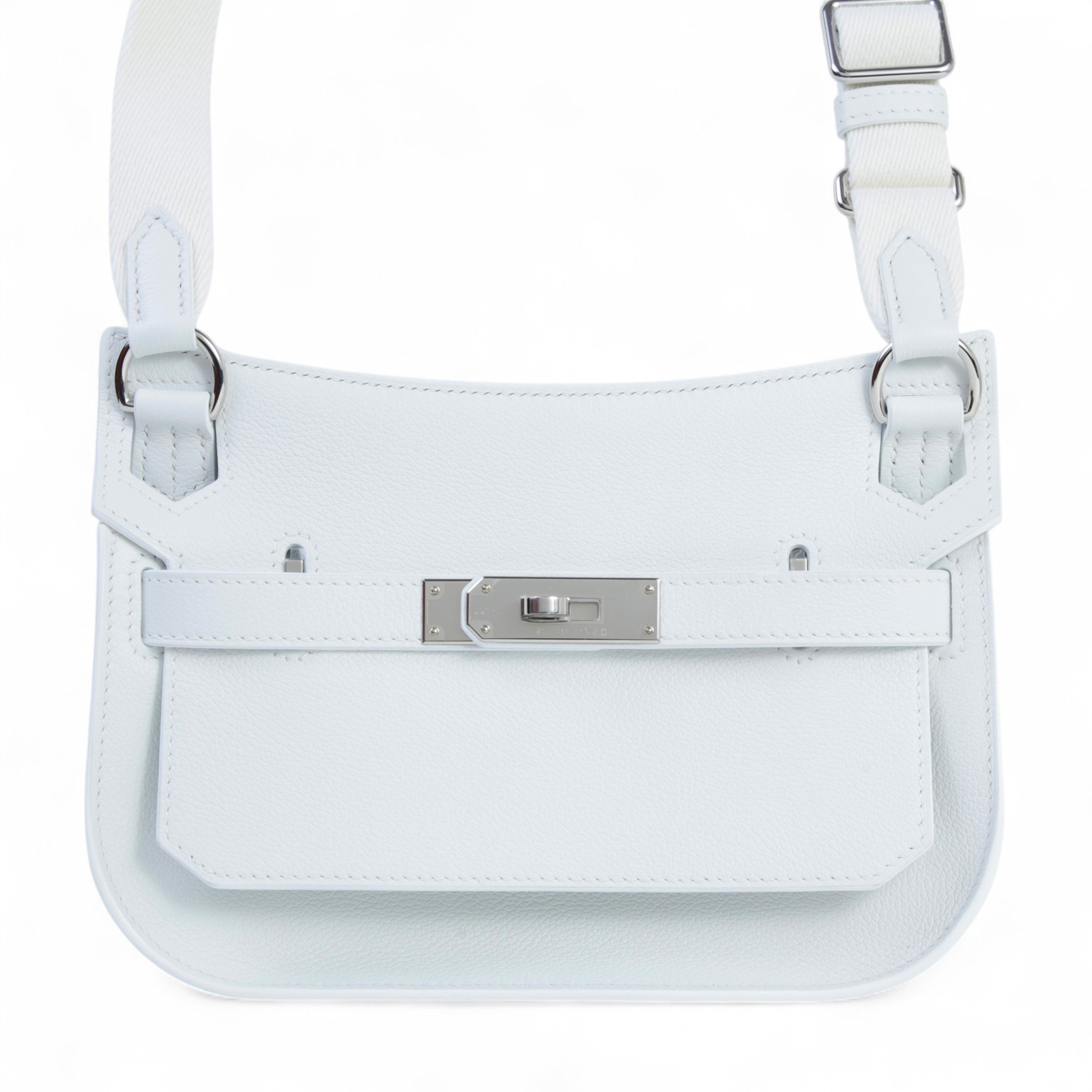 Hermes Brand New ( Rank N )  HERMÈS  Jypsiere Mini White (01) Evercolor Palladium hardware K (2025)