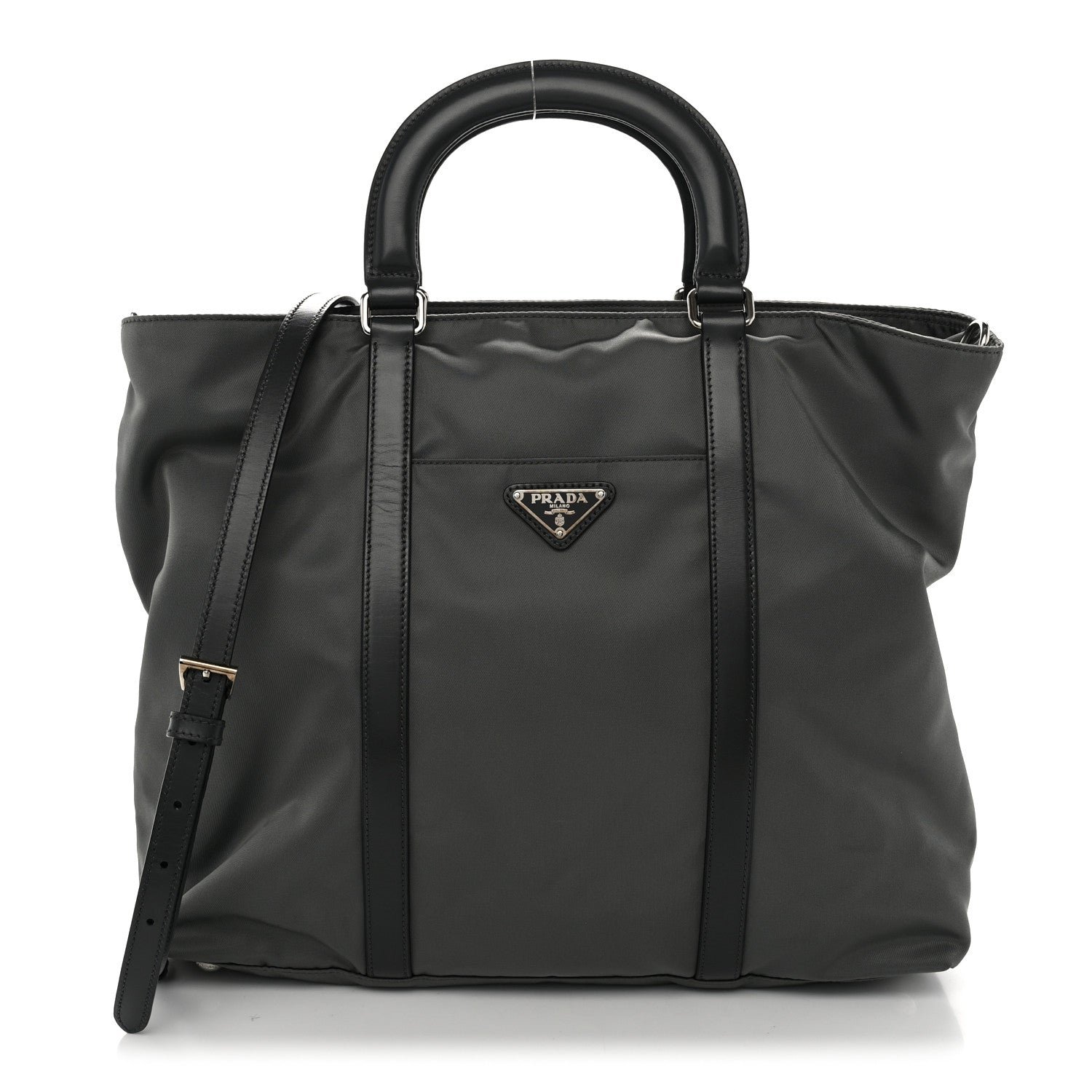 Prada Tessuto Nylon Pocket Tote Grey