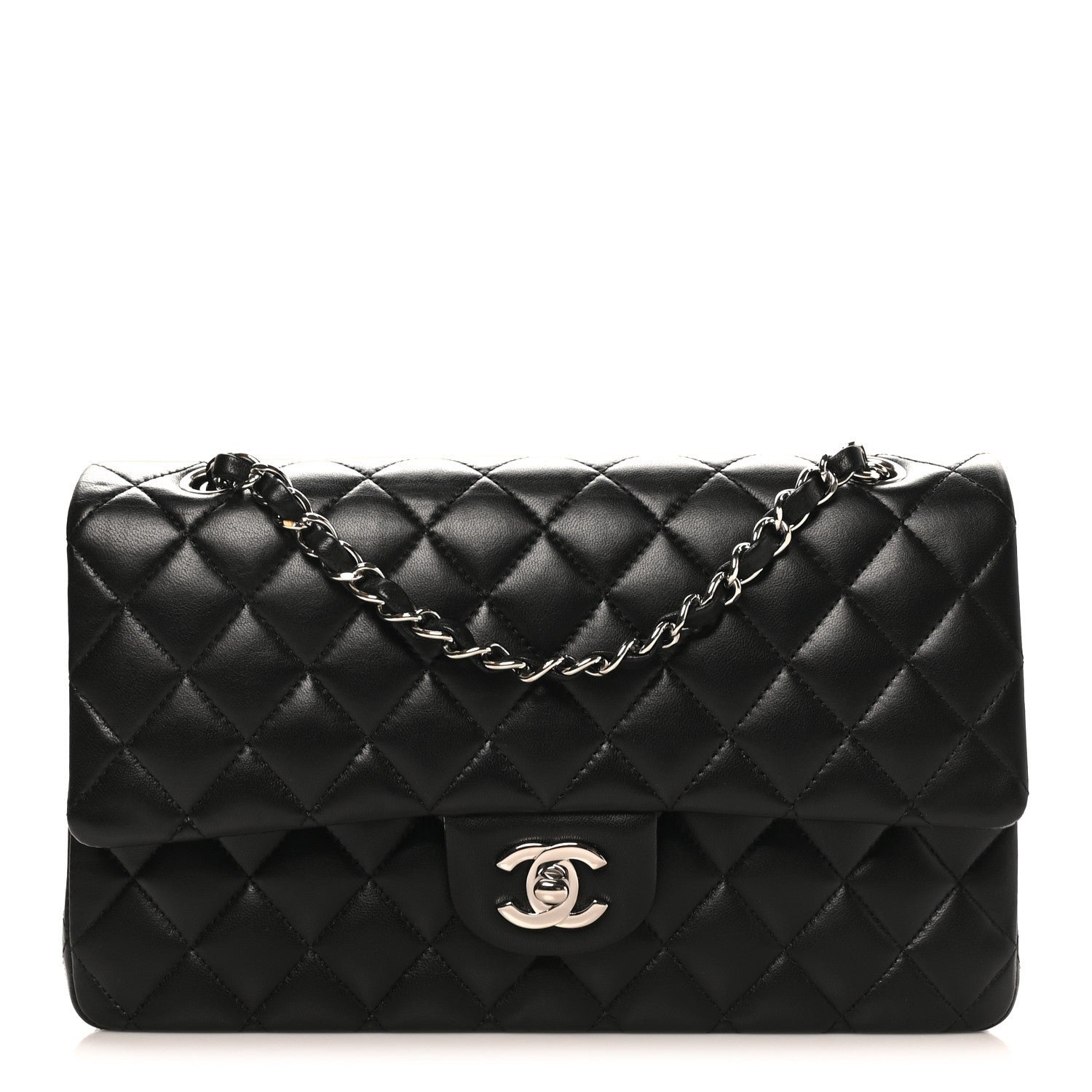Chanel Lambskin Quilted Medium Double Flap Black