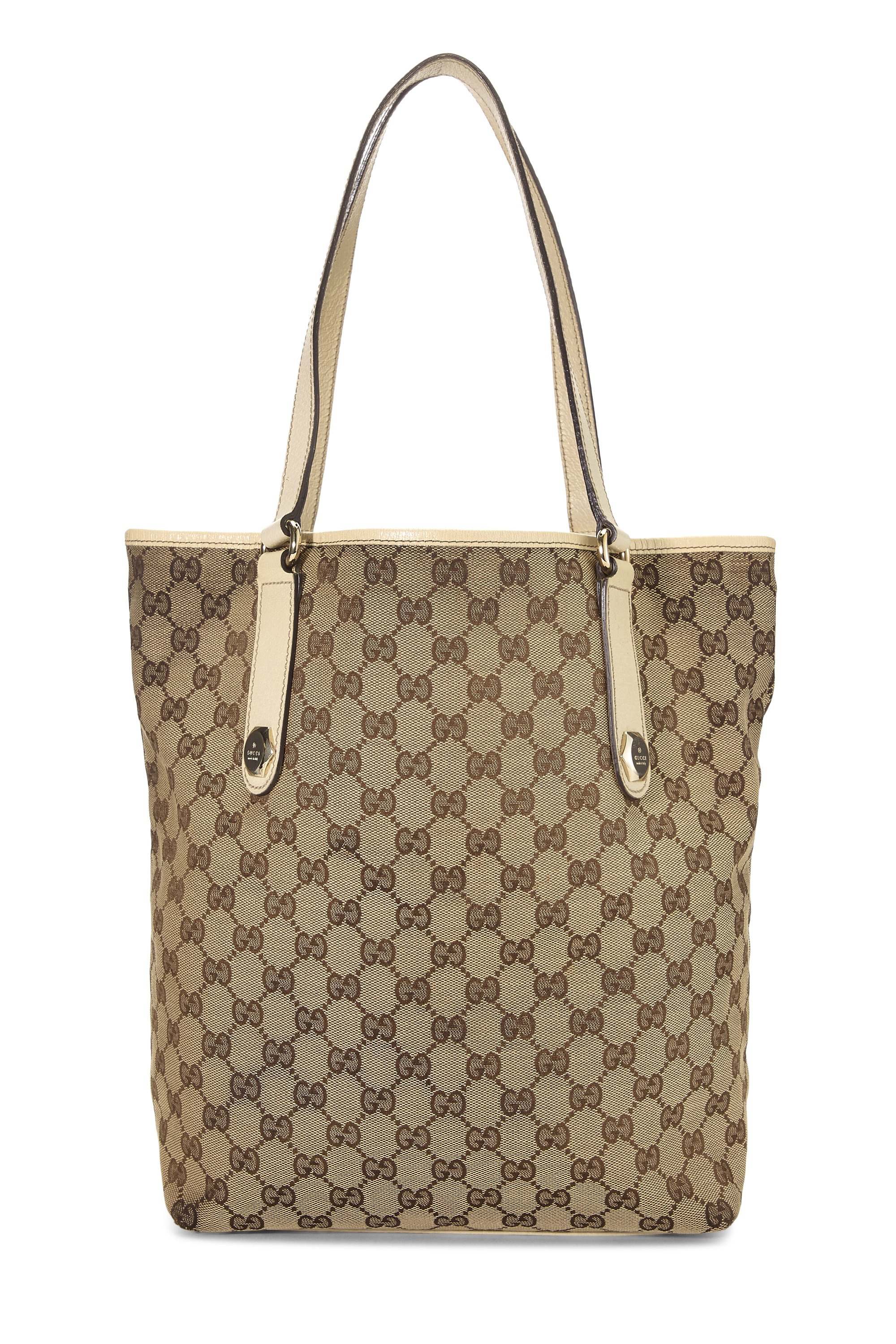White Original GG Canvas Flat Vertical Tote