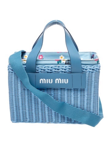 Miu Miu Wicker Top Handle Bag