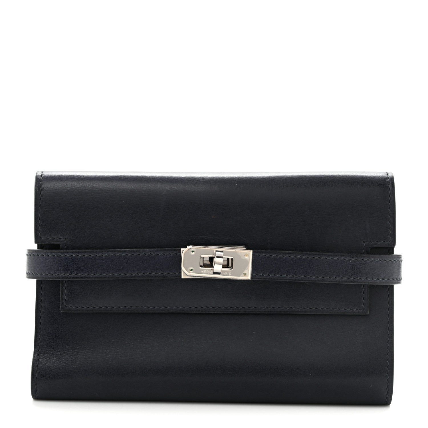 Hermes Box Medium Kelly Wallet Bleu Abysse
