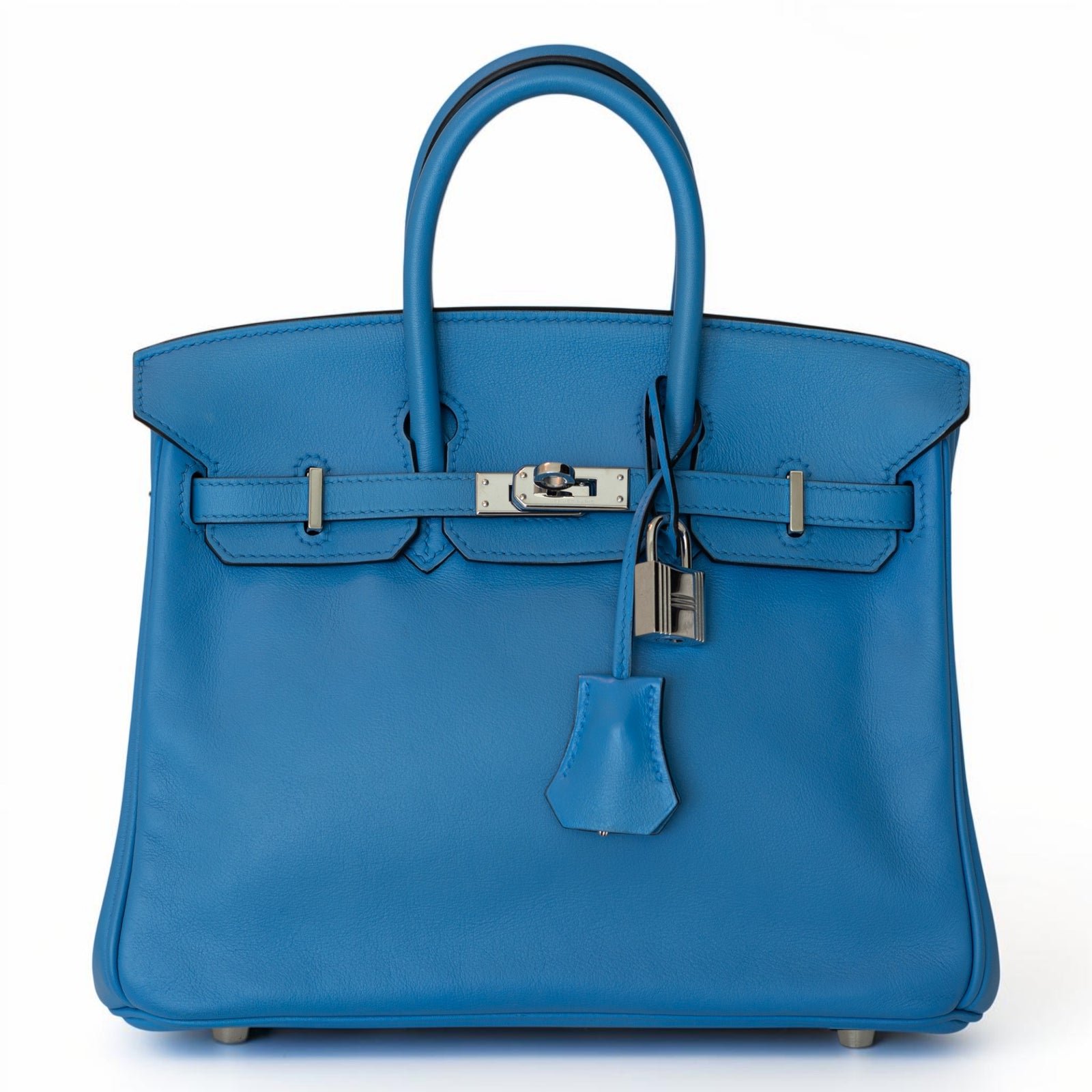 Hermes Hermès Birkin 25 Retourne Bleu Frida Swift Palladium Hardware