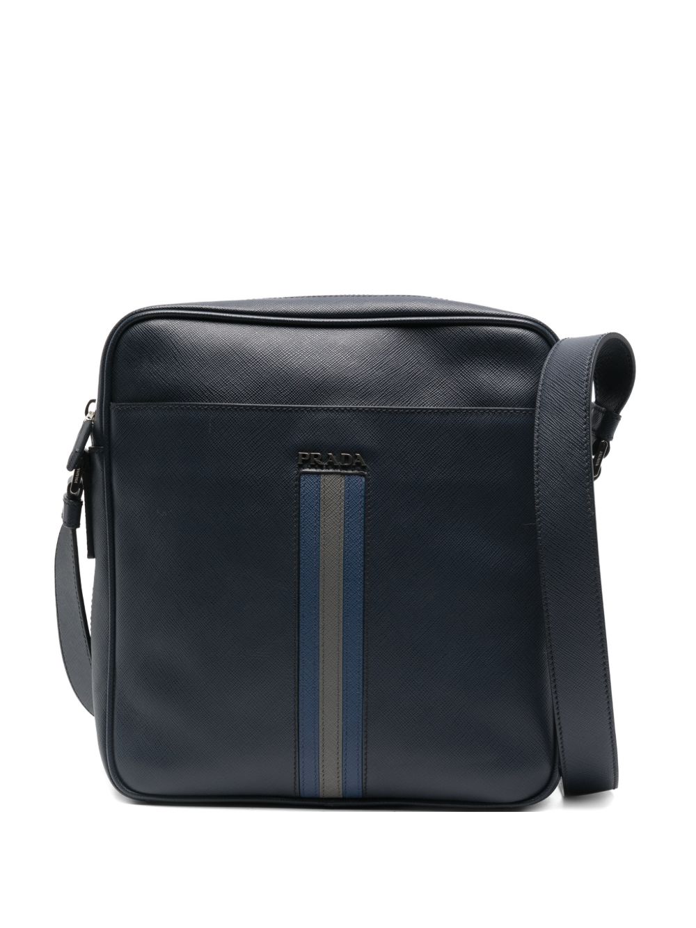 2010s stripe-detail messenger bag