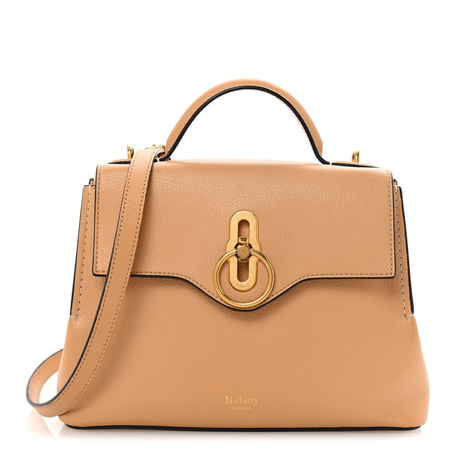 Mulberry Silky Calfskin Mini Seaton Dark Golden Yellow