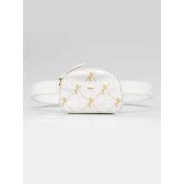 Chloe Chloe White Leather Embroidered Horse Belt Bag