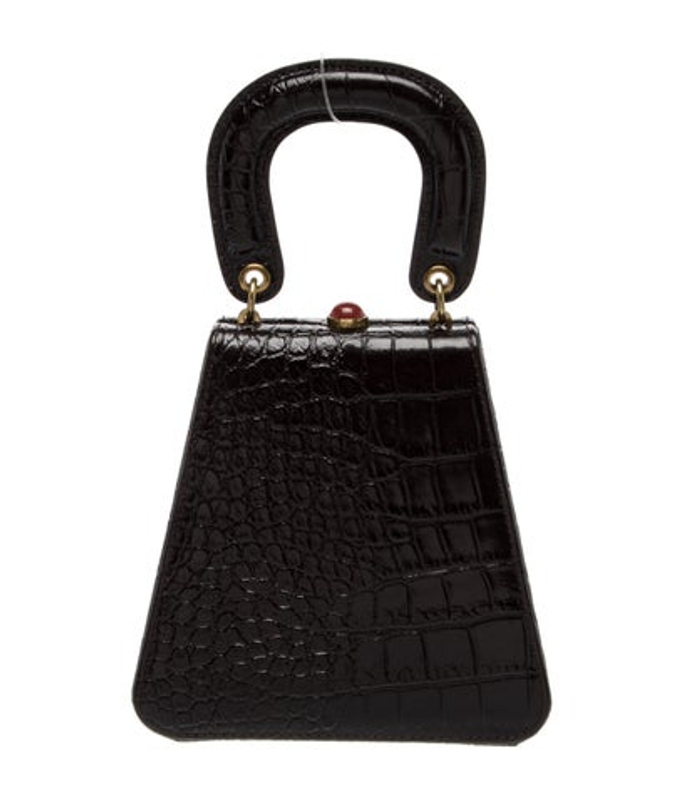 Staud Embossed Leather Top Handle Bag