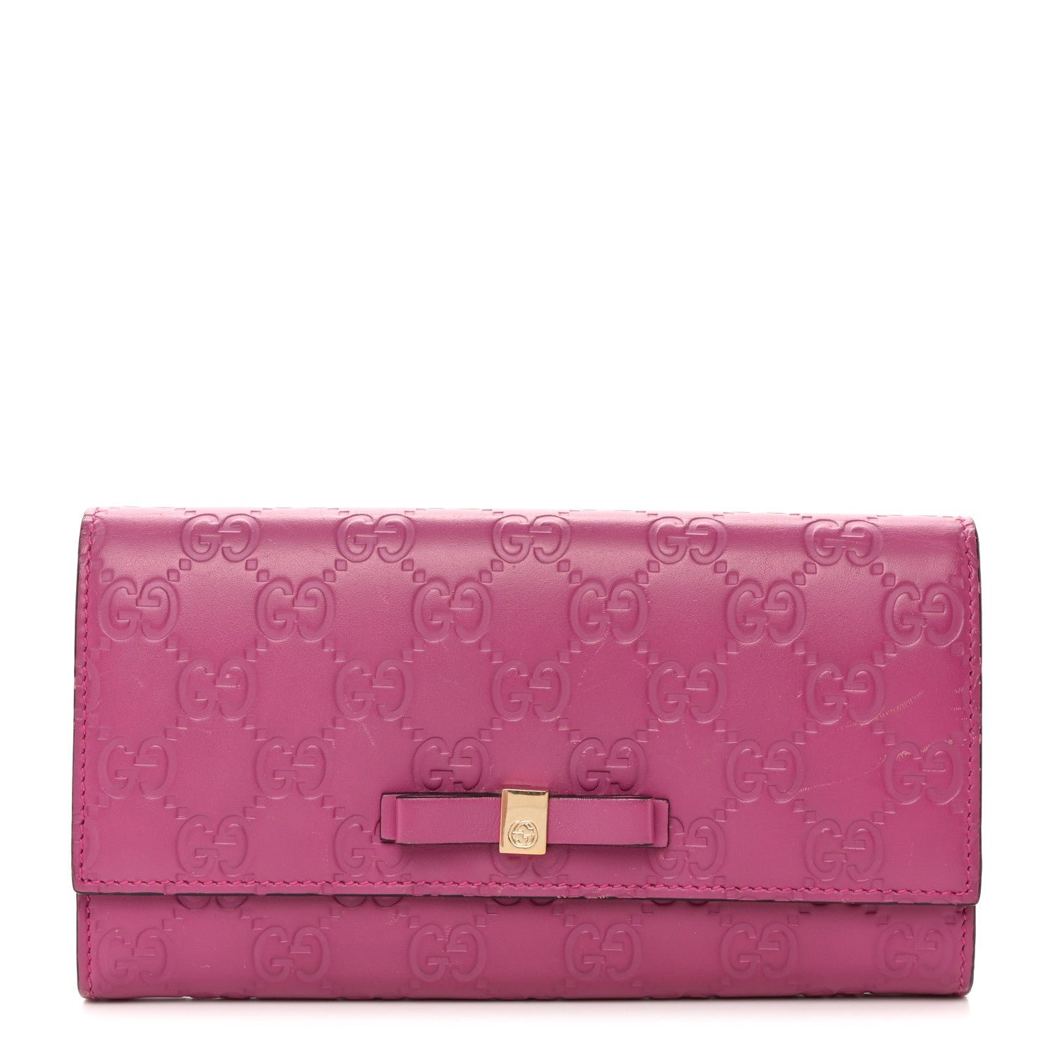 Gucci Guccissima Signature Bowy Continental Wallet Peonia Flower