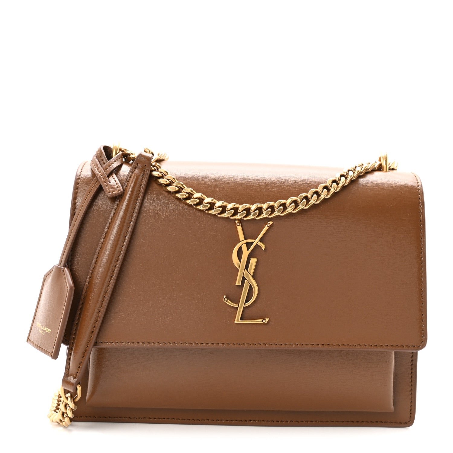 Saint Laurent Smooth Calfskin Medium Monogram Sunset Satchel Fox