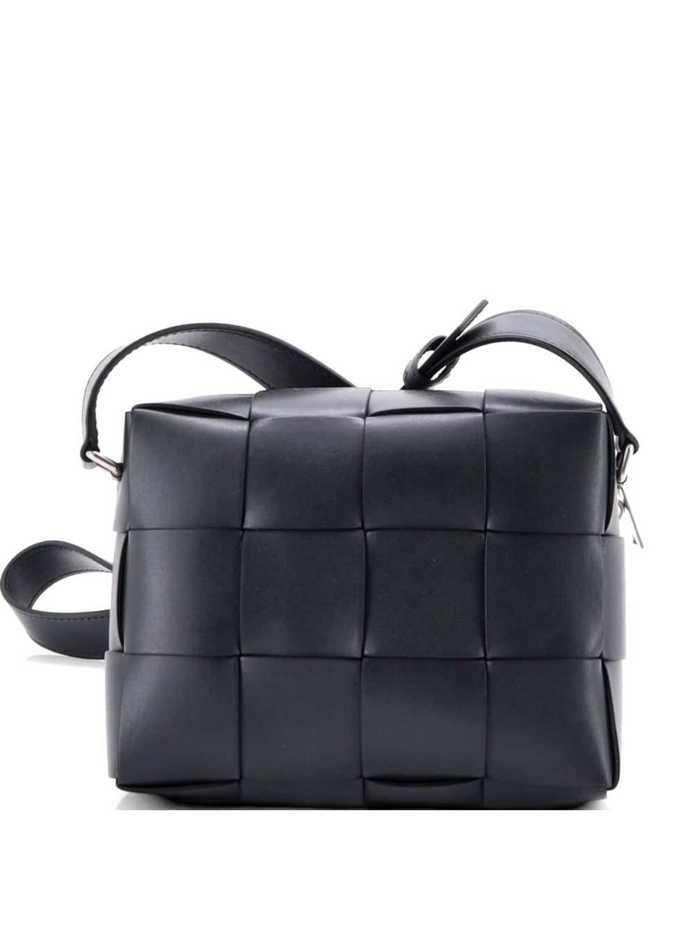 Cassette Zip Camera Maxi Intrecciato Leather crossbody bag