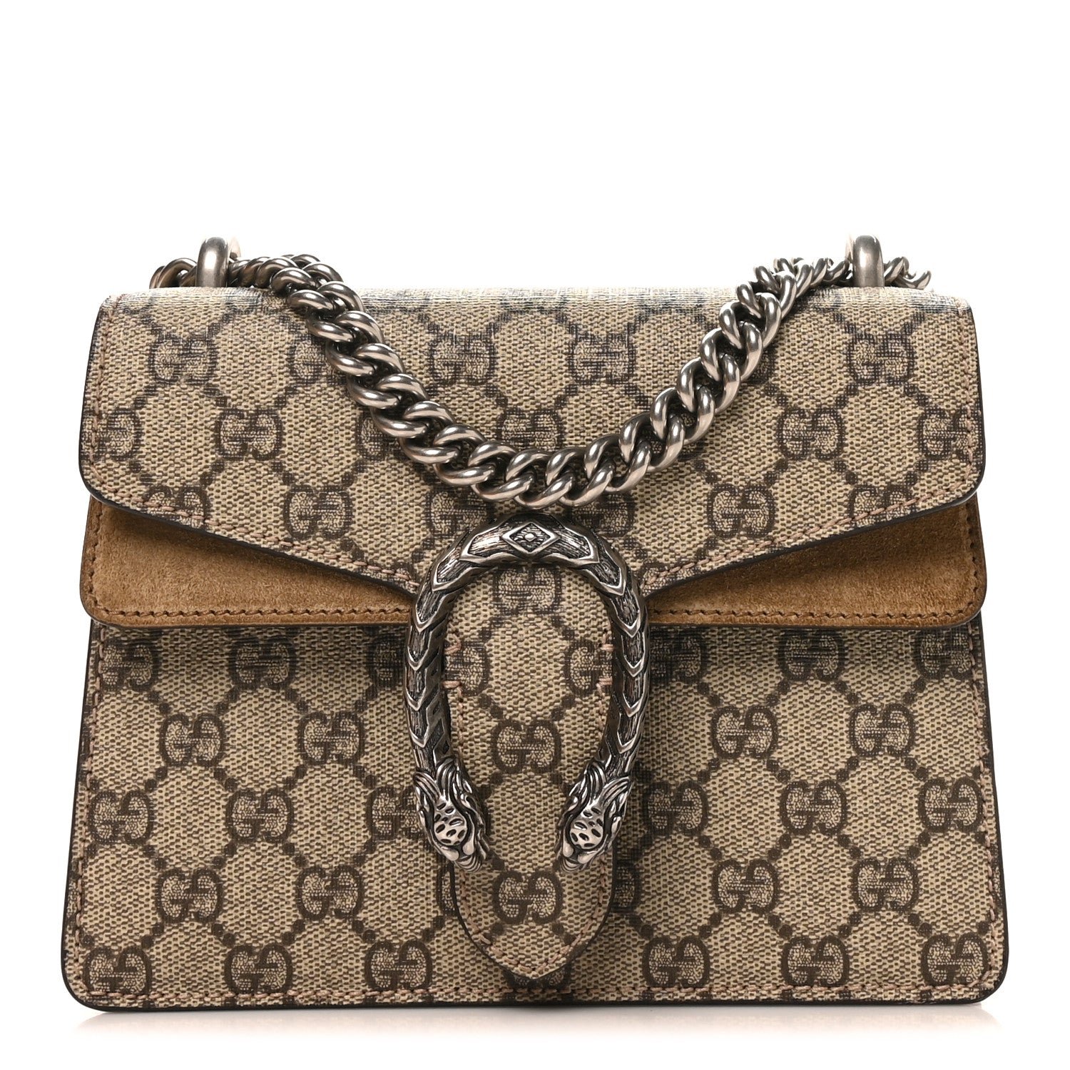 Gucci GG Supreme Monogram Mini Dionysus Shoulder Bag Taupe